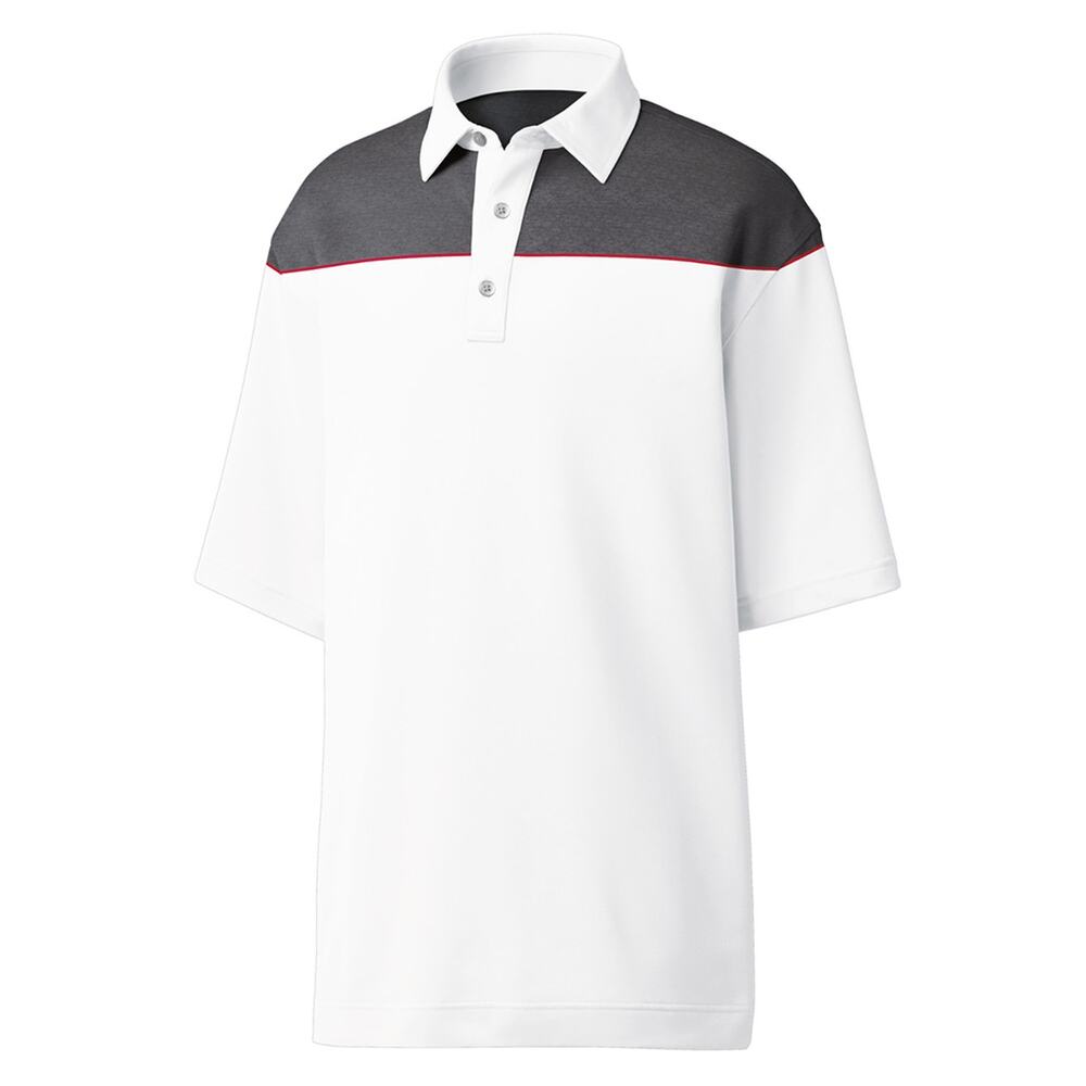 FootJoy Color Block Stretch Pique Polo ProDry Wheaton White Gray Red Medium